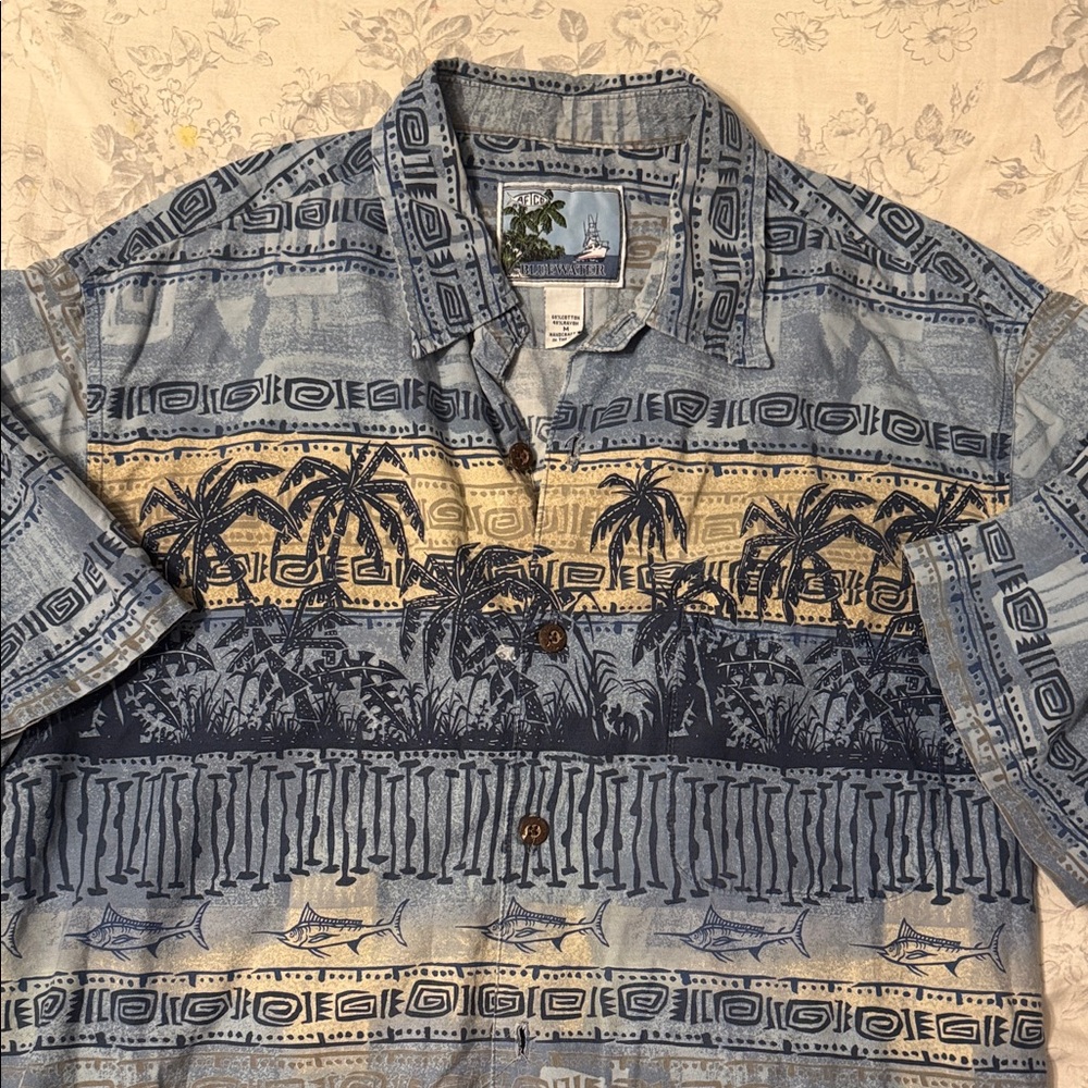 Blue Patterned Men's Shirt